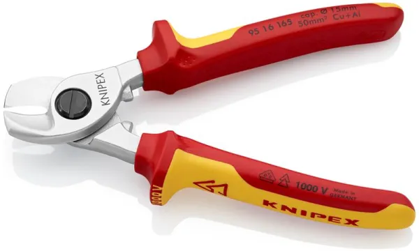Knipex Kabelschneider verchromt, VDE-geprüft 165 mm